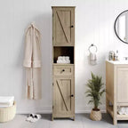 Flash Furniture Dune, colonna bagno indipendente con ante a chiusura magnetica, ripiani regolabili, mensola a giorno e cassetto