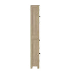 Flash Furniture Dune, colonna bagno indipendente con ante a chiusura magnetica, ripiani regolabili, mensola a giorno e cassetto
