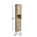 Flash Furniture Dune, colonna bagno indipendente con ante a chiusura magnetica, ripiani regolabili, mensola a giorno e cassetto