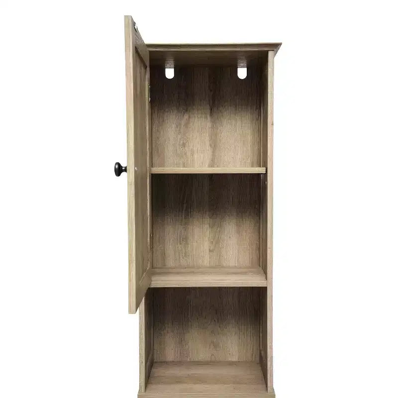 Flash Furniture Dune, colonna bagno indipendente con ante a chiusura magnetica, ripiani regolabili, mensola a giorno e cassetto