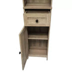 Flash Furniture Dune, colonna bagno indipendente con ante a chiusura magnetica, ripiani regolabili, mensola a giorno e cassetto