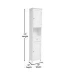 Flash Furniture Dune, colonna bagno indipendente con ante a chiusura magnetica, ripiani regolabili, mensola a giorno e cassetto