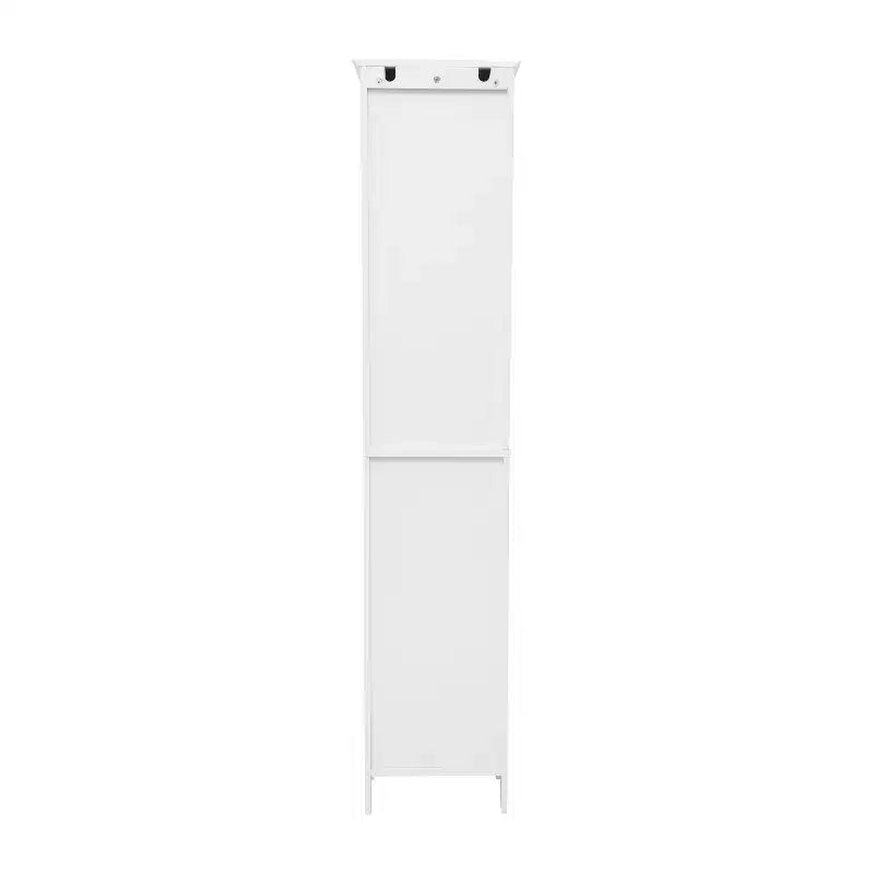 Flash Furniture Dune, colonna bagno indipendente con ante a chiusura magnetica, ripiani regolabili, mensola a giorno e cassetto