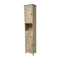 Flash Furniture Dune, colonna bagno indipendente con ante a chiusura magnetica, ripiani regolabili, mensola a giorno e cassetto