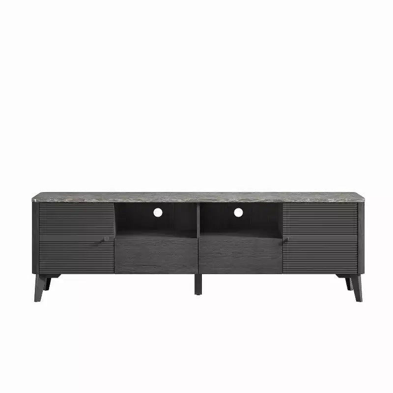 70" Modern Storage TV Stand Cabinet Features Premium Faux Marble Countertop TVs up 75" - Festivo