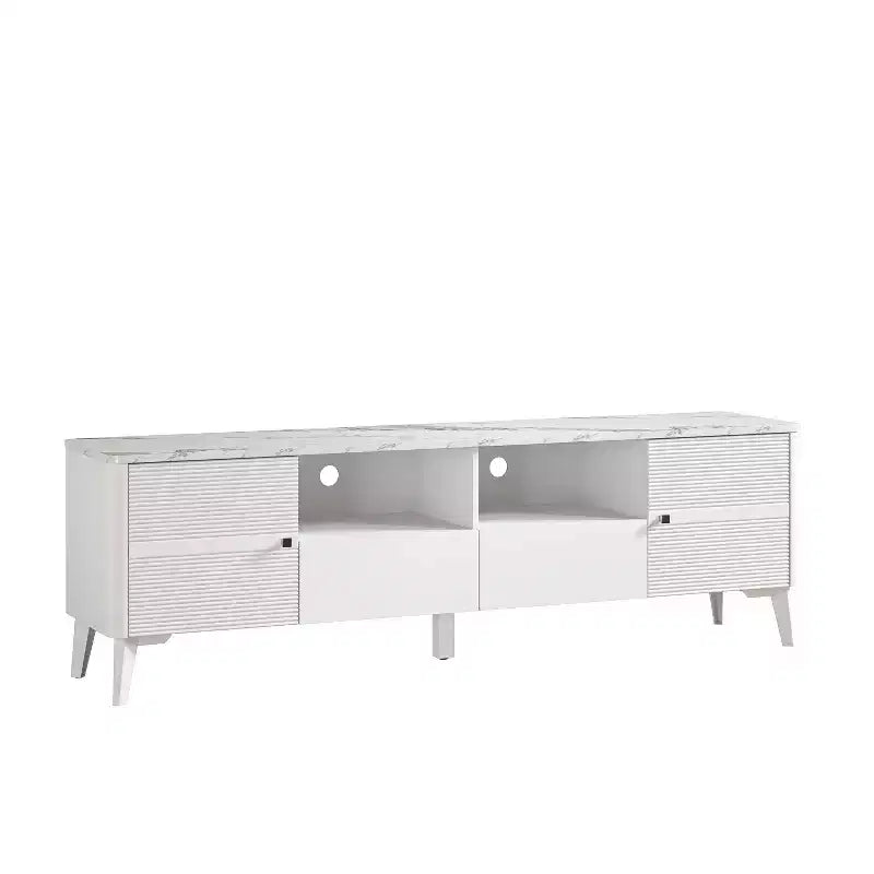 Mobile porta TV moderno con ripiano in finto marmo da 70", per TV fino a 75" - Festivo