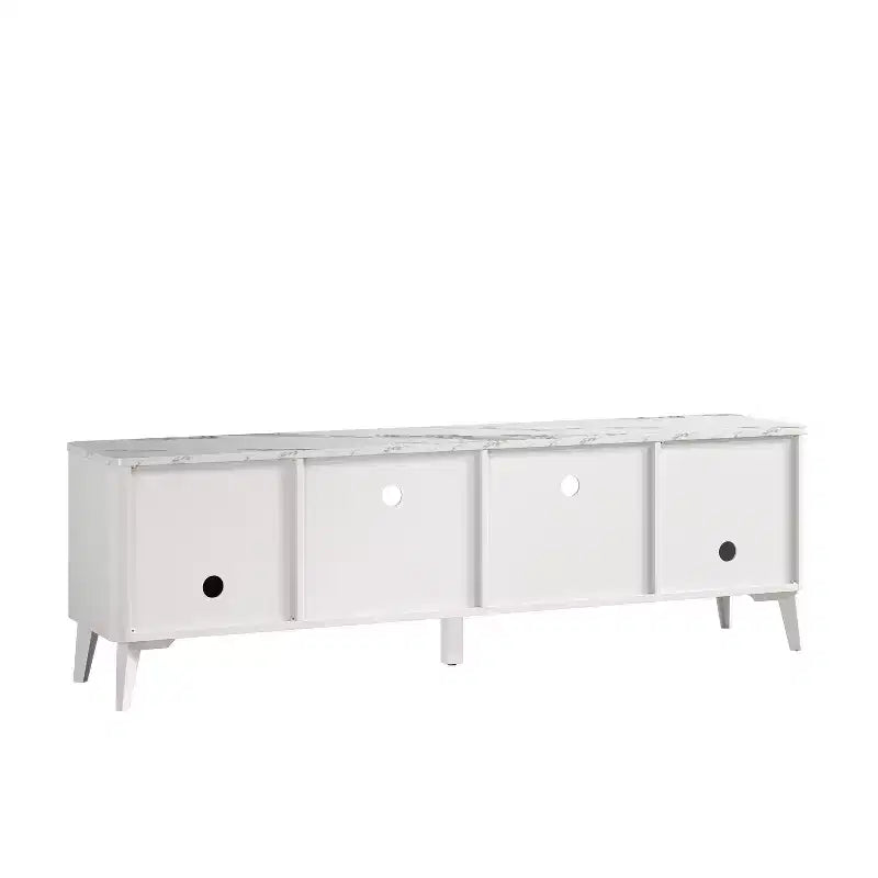 Mobile porta TV moderno con ripiano in finto marmo da 70", per TV fino a 75" - Festivo
