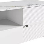 Mobile porta TV moderno con ripiano in finto marmo da 70", per TV fino a 75" - Festivo