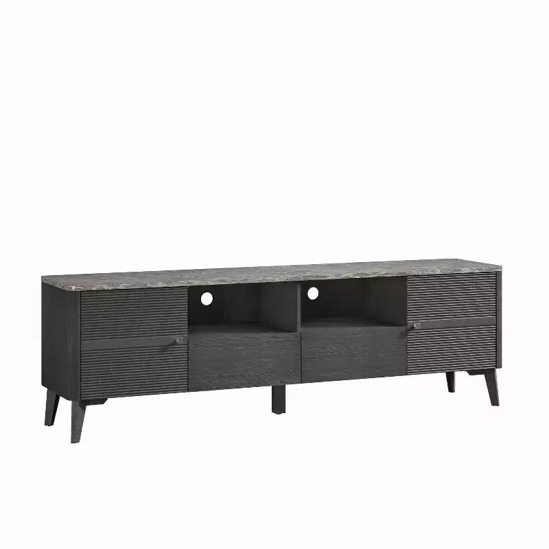 Mobile porta TV moderno con ripiano in finto marmo da 70", per TV fino a 75" - Festivo