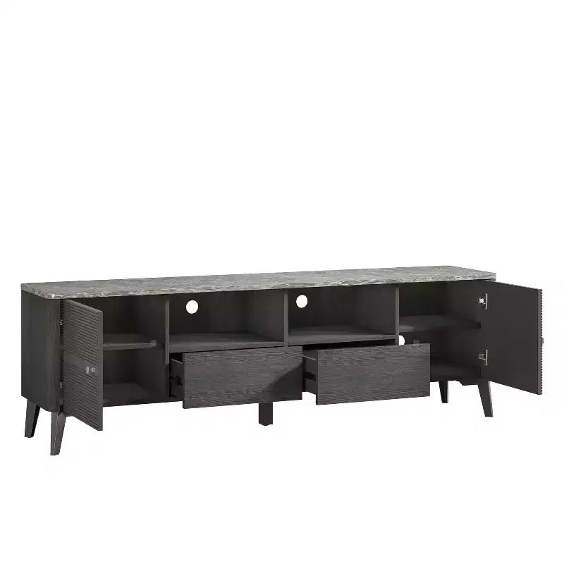 Mobile porta TV moderno con ripiano in finto marmo da 70", per TV fino a 75" - Festivo