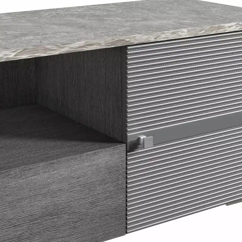 Mobile porta TV moderno con ripiano in finto marmo da 70", per TV fino a 75" - Festivo