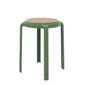 Sgabello da pranzo rotondo impilabile LeisureMod Tresse con parte superiore in vimini, design leggero e durevole per cucina, giardino, balcone, bar, terrazza o patio