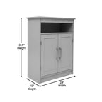 Mobiletto organizer per bagno Emma and Oliver con ripiano regolabile interno, ante con chiusura magnetica e ripiano superiore aperto