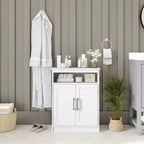 Mobiletto organizer per bagno Emma and Oliver con ripiano regolabile interno, ante con chiusura magnetica e ripiano superiore aperto