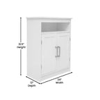 Mobiletto organizer per bagno Emma and Oliver con ripiano regolabile interno, ante con chiusura magnetica e ripiano superiore aperto