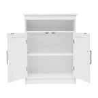 Mobiletto organizer per bagno Emma and Oliver con ripiano regolabile interno, ante con chiusura magnetica e ripiano superiore aperto