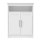 Mobiletto organizer per bagno Emma and Oliver con ripiano regolabile interno, ante con chiusura magnetica e ripiano superiore aperto