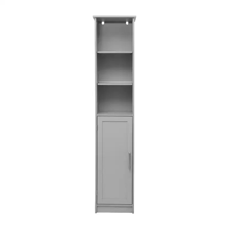 Merrick Lane Mobile Alto e Stretto per Biancheria con Ripiani Regolabili, Ripiani Aperti e Ante con Chiusura Magnetica