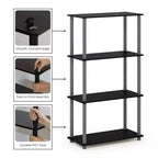 Libreria decorativa reversibile a 4 ripiani Furinno, scaffale multiuso a scala, espositore organizer