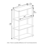 Libreria decorativa reversibile a 4 ripiani Furinno, scaffale multiuso a scala, espositore organizer