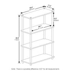 Libreria decorativa reversibile a 4 ripiani Furinno, scaffale multiuso a scala, espositore organizer