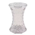 LeisureMod Clio Hourglass Faceted Accent Table - Red Gem-Cut Side Table