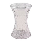 LeisureMod Clio Hourglass Faceted Accent Table - Red Gem-Cut Side Table