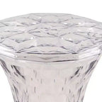 Tavolino accento sfaccettato LeisureMod Clio Hourglass - Tavolino laterale rosso a taglio gemma