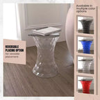 Tavolino accento sfaccettato LeisureMod Clio Hourglass - Tavolino laterale rosso a taglio gemma