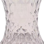 Tavolino accento sfaccettato LeisureMod Clio Hourglass - Tavolino laterale rosso a taglio gemma