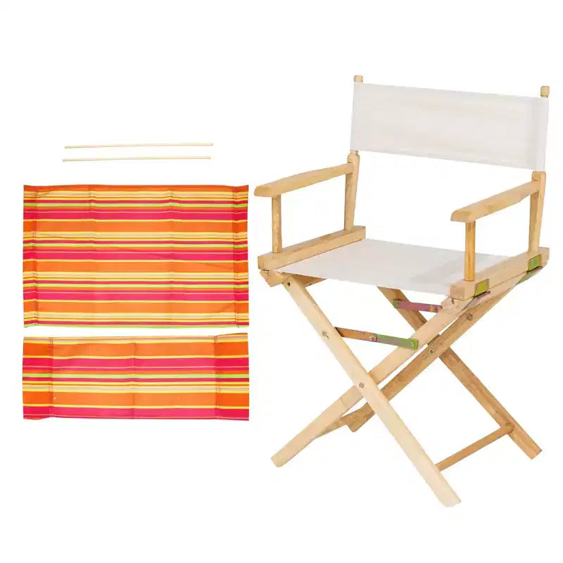 Unique Bargains Set di Bastoni Tondi di Ricambio per Sedia da Regista in Tela Multicolore 5 Pezzi
