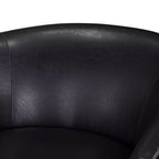 Poltrona girevole a barile Comfort Pointe Irving con base in legno e similpelle