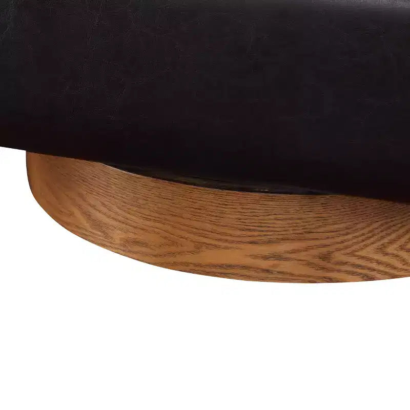 Poltrona girevole a barile Comfort Pointe Irving con base in legno e similpelle