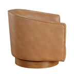 Poltrona girevole a barile Comfort Pointe Irving con base in legno e similpelle