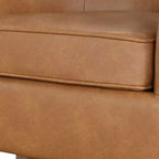 Poltrona girevole a barile Comfort Pointe Irving con base in legno e similpelle