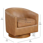 Poltrona girevole a barile Comfort Pointe Irving con base in legno e similpelle