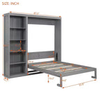 Letto a scomparsa/a muro con mensole ModernLuxe (Full/Queen Size)