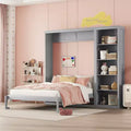 Full/Queen Size Murphy Bed Wall Bed with Shelves - ModernLuxe