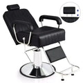 Costway Adjustable Barber Chair Hydraulic Salon Chair with Reclining Backrest & 360Swivel