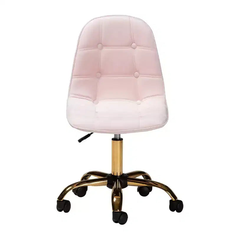 Sedia da ufficio girevole Kabira Baxton Studio, contemporanea, glam e di lusso, in velluto e metallo