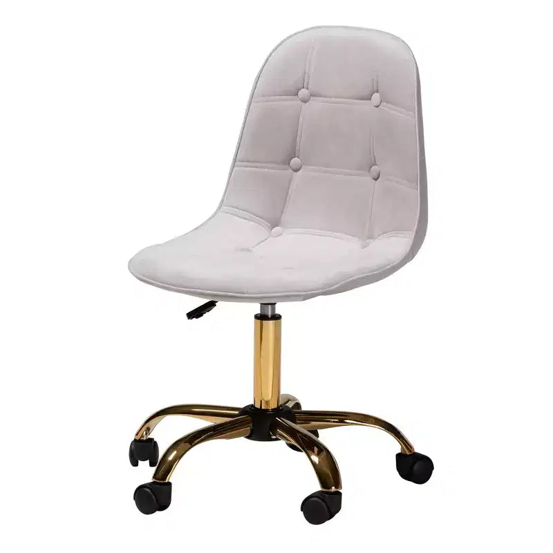 Sedia da ufficio girevole Kabira Baxton Studio, contemporanea, glam e di lusso, in velluto e metallo