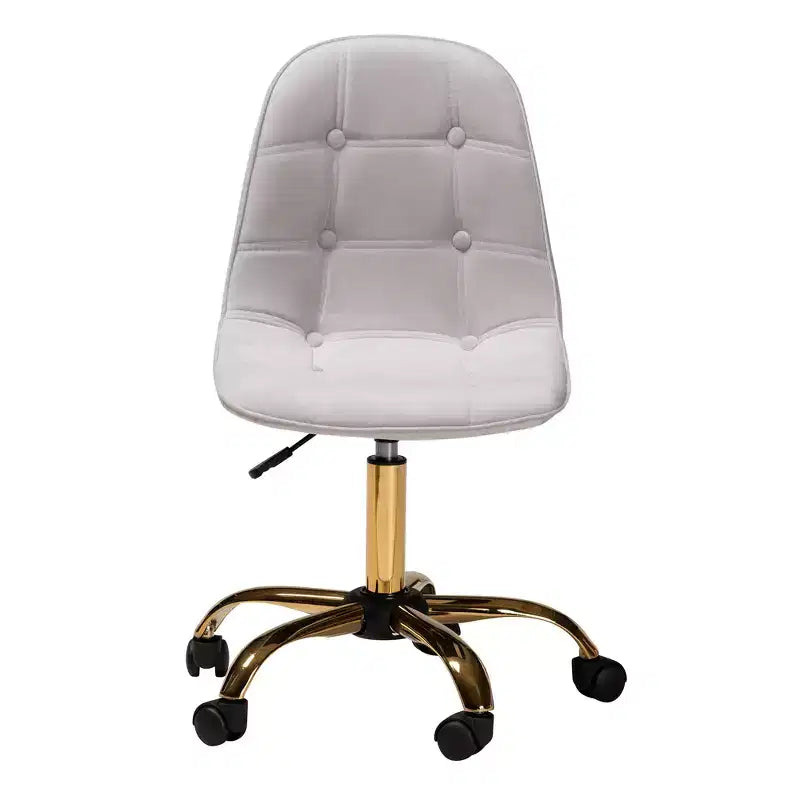 Sedia da ufficio girevole Kabira Baxton Studio, contemporanea, glam e di lusso, in velluto e metallo