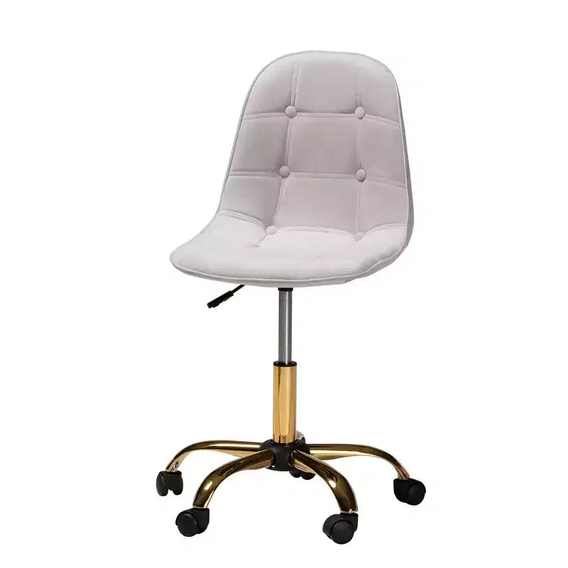 Sedia da ufficio girevole Kabira Baxton Studio, contemporanea, glam e di lusso, in velluto e metallo