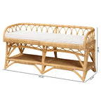 Panca Bali & Pari Leryn in Rattan Naturale Marrone Moderno Bohemien