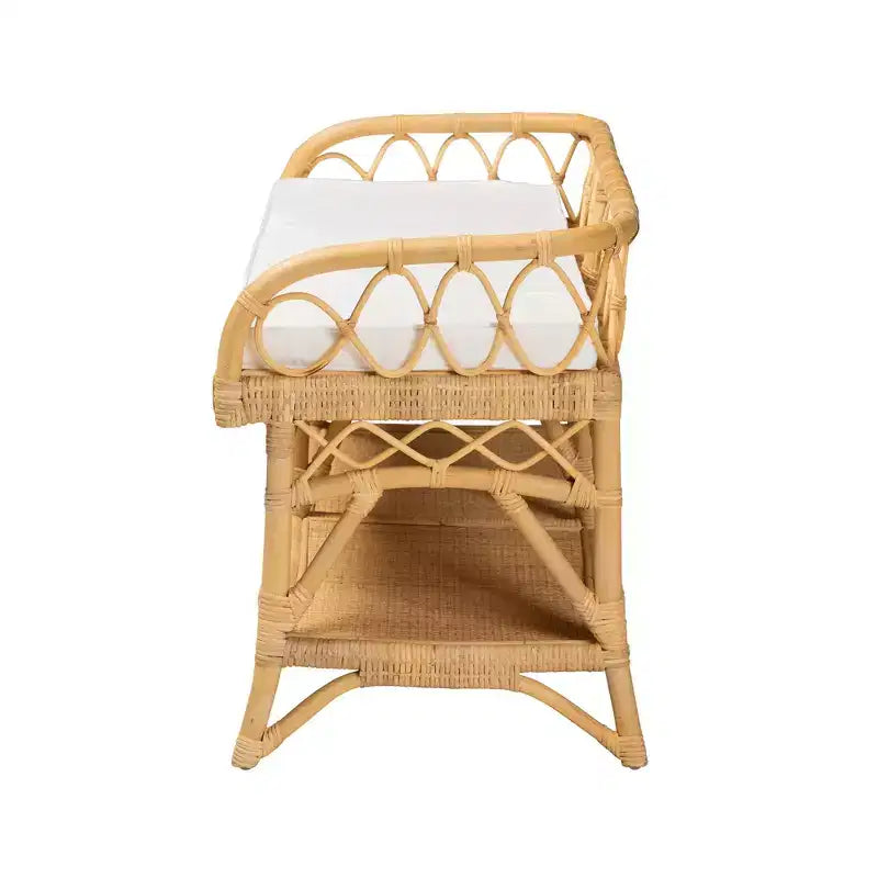 Panca Bali & Pari Leryn in Rattan Naturale Marrone Moderno Bohemien