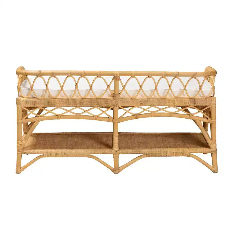 Panca Bali & Pari Leryn in Rattan Naturale Marrone Moderno Bohemien