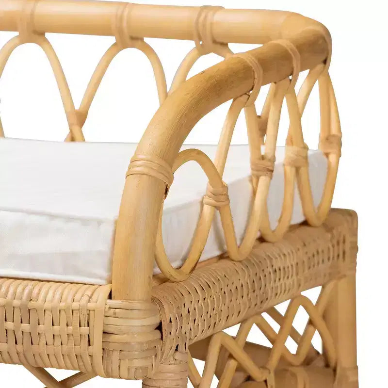 Panca Bali & Pari Leryn in Rattan Naturale Marrone Moderno Bohemien