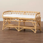 Panca Bali & Pari Leryn in Rattan Naturale Marrone Moderno Bohemien