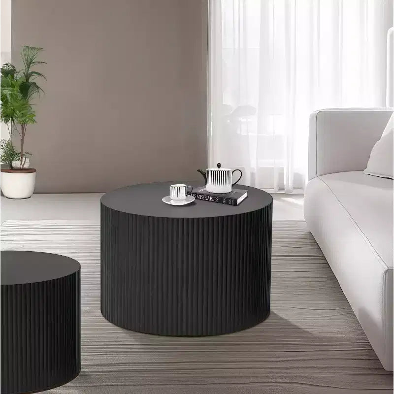 Set di 2, set di tavolini da caffè sovrapponibili a righe ondulate per soggiorno, camera da letto 4M - ModernLuxe