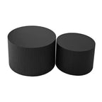 Set di 2, set di tavolini da caffè sovrapponibili a righe ondulate per soggiorno, camera da letto 4M - ModernLuxe